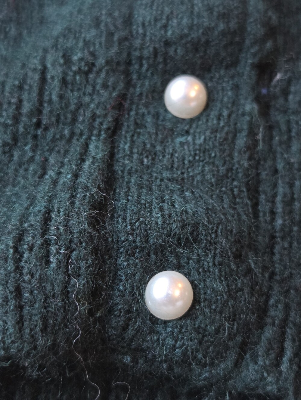 Antonio Melani Wool Blend Sweater Cardigan White Embroidered Peter Pan Collar - Picture 8 of 13